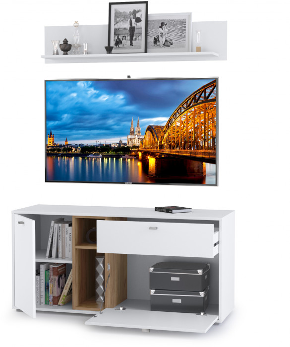 Бэль № 06, цвет дуб крафт золотой/белый премиум, ШхГхВ 131,4х43х180 см., НЕ универсальная сборка