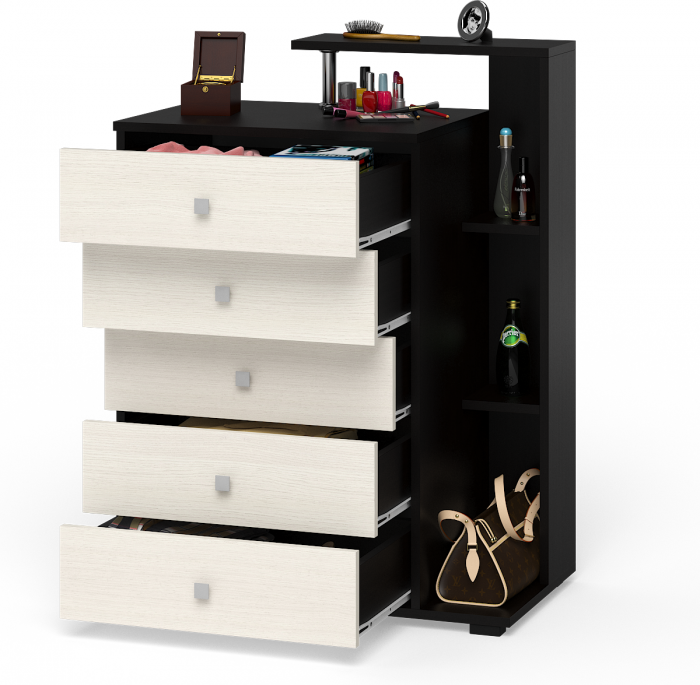 Камелия Комод, цвет венге/дуб лоредо, ШхГхВ 80х46,8х107,6 см., НЕ универсальная сборка