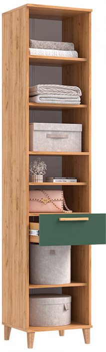 Пенал открытый Ирис, Крафт золотой/Браш мени грин