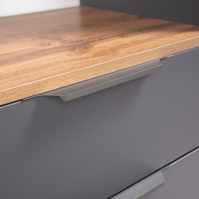 Октава Прихожая 32, цвет серый графит/дуб крафт золотой/фасады МДФ серый графит, ШхГхВ 194,2х35,4х197,6 см., универсальная сборка