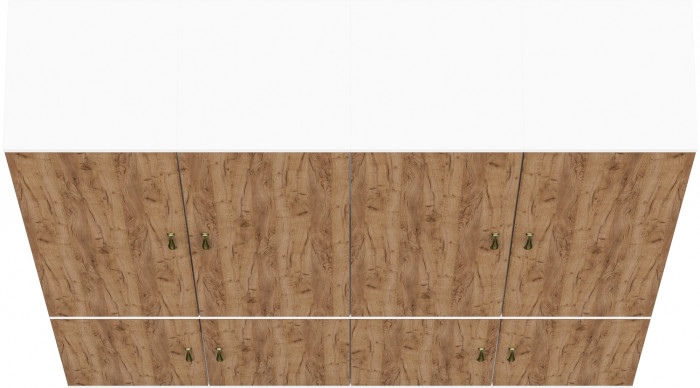 Лидер-8 Пенал МД 22Б 4 шт., цвет белый шагрень/крафт золото, ШхГхВ 160х37,5х190 см., универсальная сборка