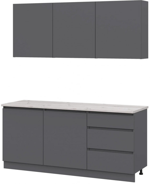 Кухня Айден 1,8, Графит серый