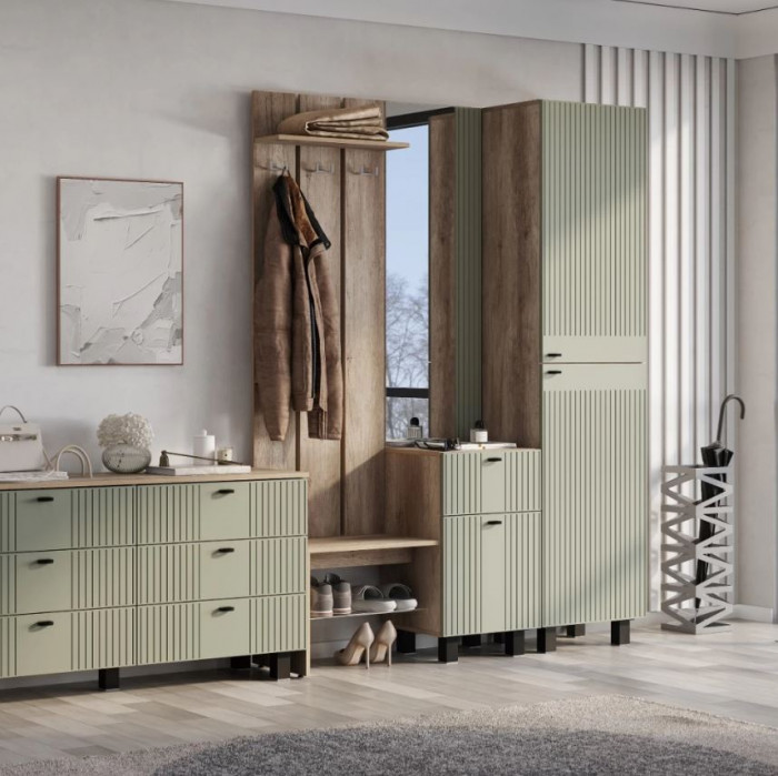 Прихожая "Олива" ПР-04 Дуб каньон/MF12 Эвкалипт софт