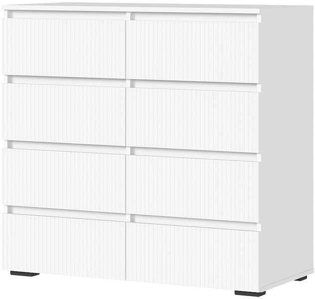 Хелен КМ 04 Комод 8 ящиков (1002х958х460) белый супермат/белый