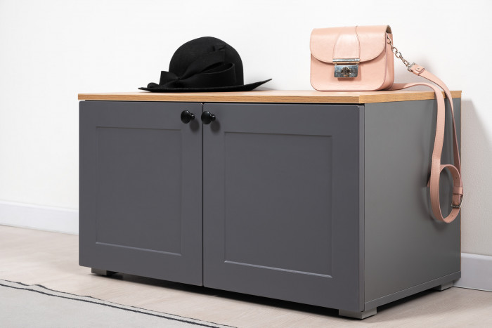 Остин Прихожая 36, цвет серый графит/дуб крафт золотой, ШхГхВ 160х54,3х229,6 см., универсальная сборка