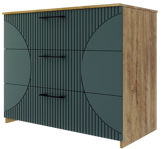 Модульная спальня "Монтале" - Дуб канзас/Зеленый матовый