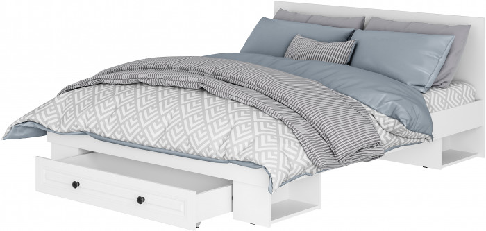 Кровать с реечным настилом и ящиками Софт КР-16 (1,6), Белый