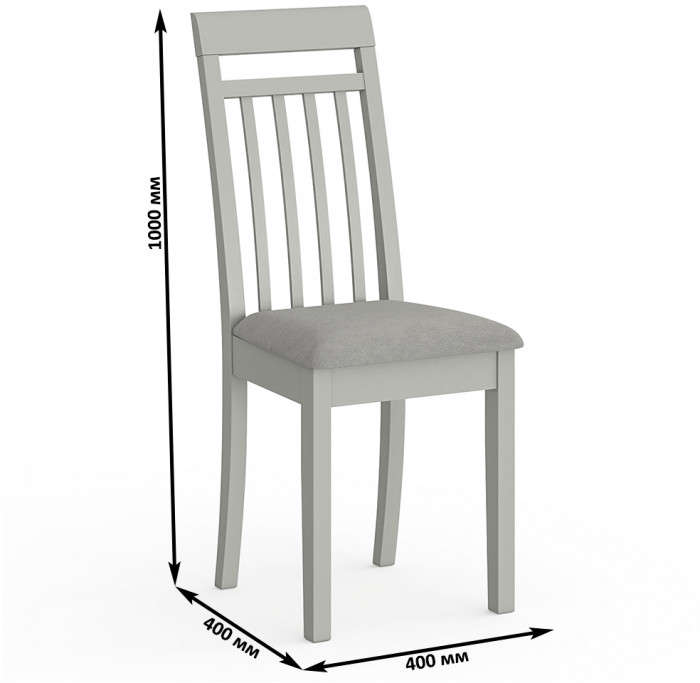 Стул Мебель--24 разборный Гольф-11, цвет серый, обивка ткань велюр серый 63, ШхГхВ 40х40х100 см., от пола до верха сиденья 47 см.