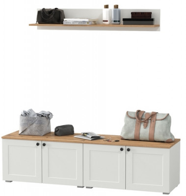 Остин Прихожая 64, белый шагрень/дуб крафт золотой