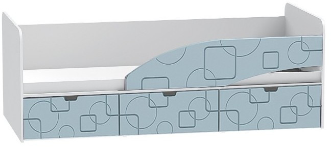 Детская кровать Бриз-3 80х190, квадрат (Шоколад/Ясень шимо светлый/левый)