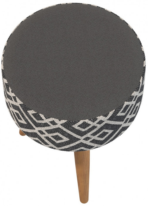 Банкетка 6-5132ТКчёр Юна, ткань чёрная с рисунком