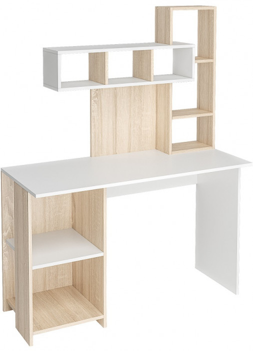 Стол компьютерный Олимп, дуб сонома/белый