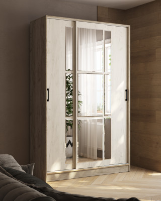 Шкаф-купе Стиль-2 1400, Дуб крафт серый/Дуб крафт белый