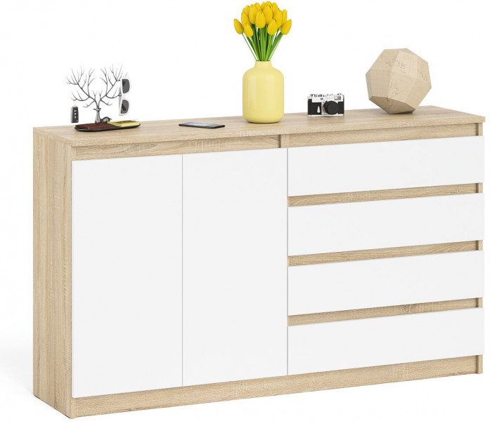Мори Комод МК1600.1, дуб сонома/белый