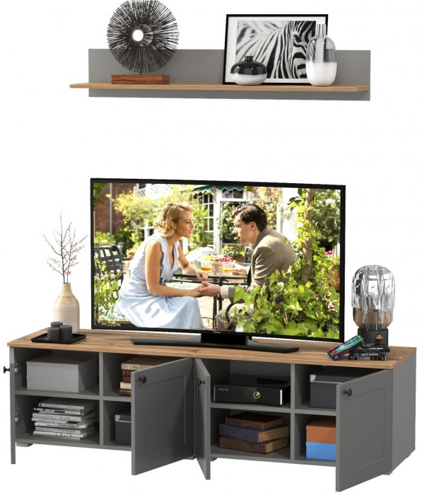 Остин Прихожая 64, серый графит/дуб крафт золотой