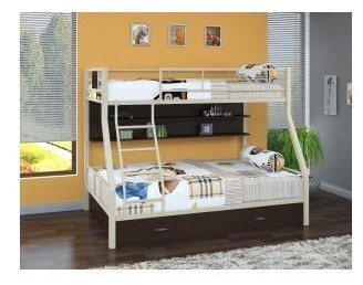 Двухъярусная кровать Гранада-1ПЯ, серый / Венге (Белый, Черный)