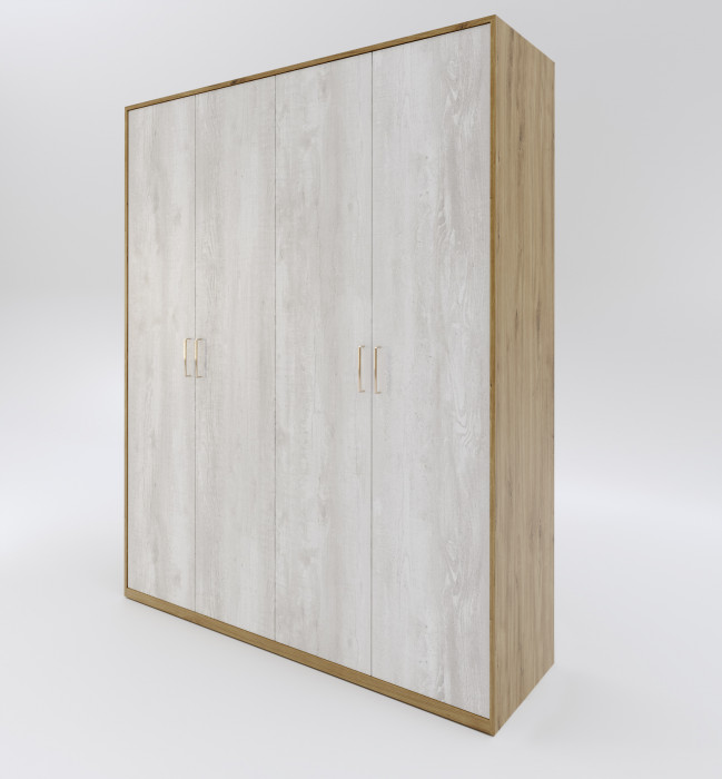 Модульная спальная комната "Мишель" - Дуб наварра/Бетон пайн светлый