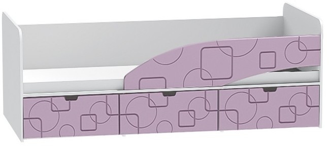 Детская кровать Бриз-3 80х190, квадрат (Ирис/Белый/правый)