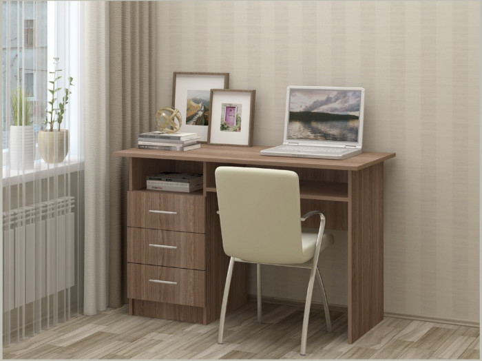 Стол письменный ПС-02 (с ящиками) (Ясень шимо темный / светлый)