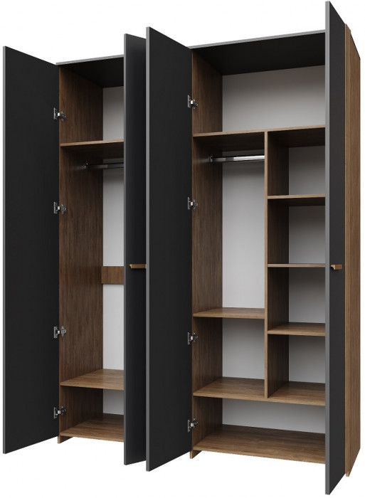 Шкаф для одежды 4-х дверный "Каен" - Дуб стирлинг/Антрацит