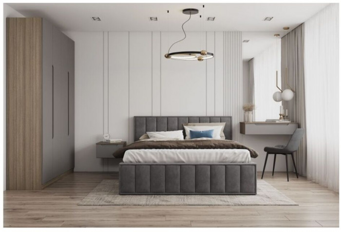 Кровать Лана 140, Серый софт