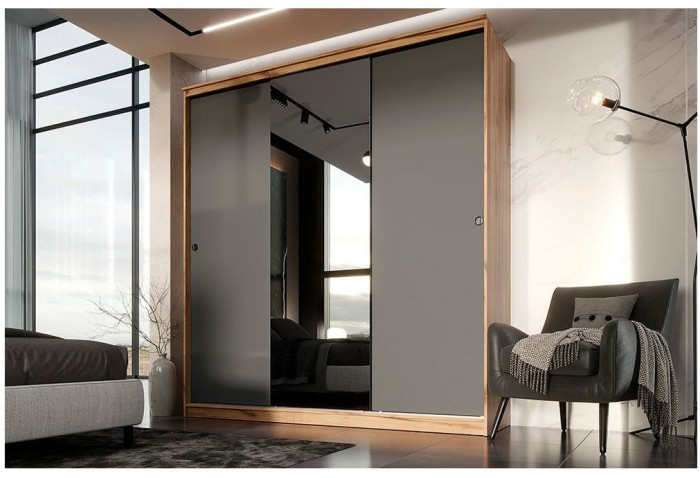 Шкаф-купе Альянс 2000 (Венге / дуб беленый)