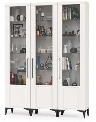 Валенсия Гостиная № 130, ЛДСП белый шагрень/МДФ белый шагрень