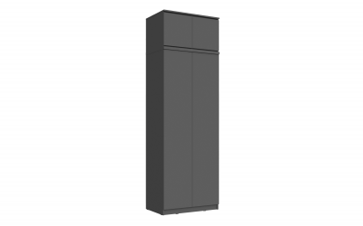 Челси Шкаф 2-х створчатый платяной + антресоль к шкафу 800 (Графит, Графит)