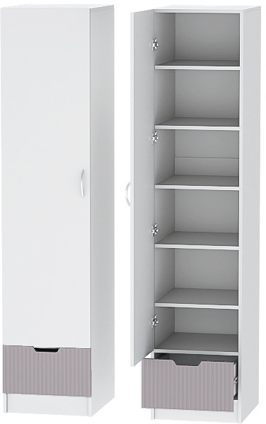 Детская комната Бриз МДФ, набор 9, Белый/Ирис (Полосы)