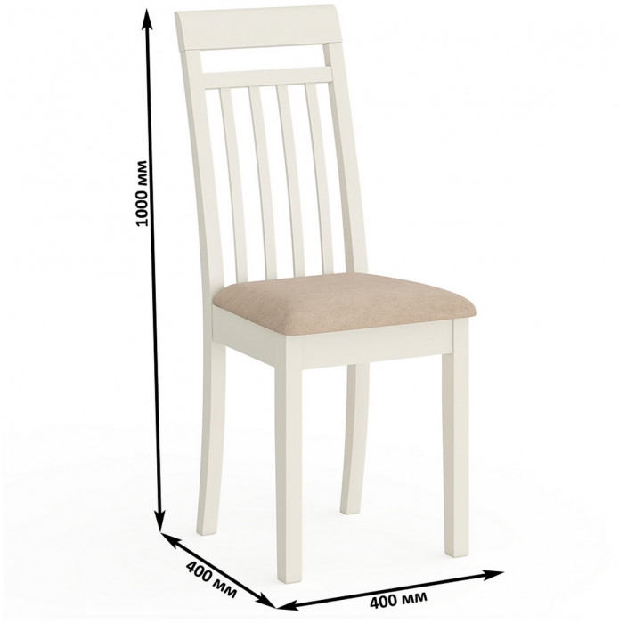 Четыре стула Мебель--24 Гольф-11 разборных, цвет слоновая кость, обивка ткань велюр бежевый 05, ШхГхВ 40х40х100 см., от пола до верха сиденья 47 см.