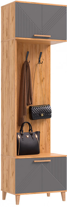 Модульная прихожая Ирис, Крафт золотой/Браш графит