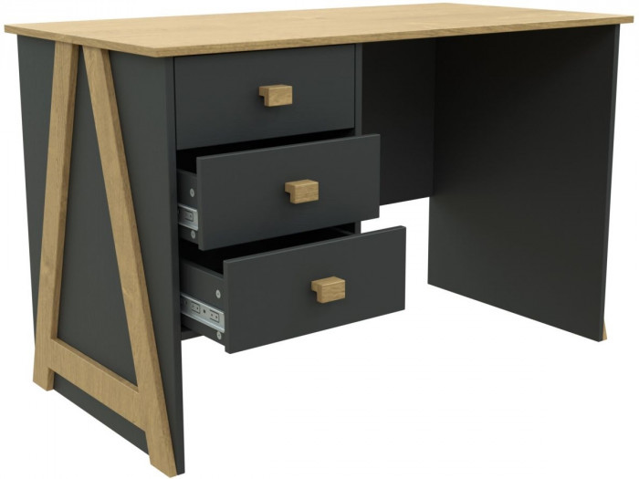 Стол письменный "Скандинавия" - Антрацит/Дуб наварра