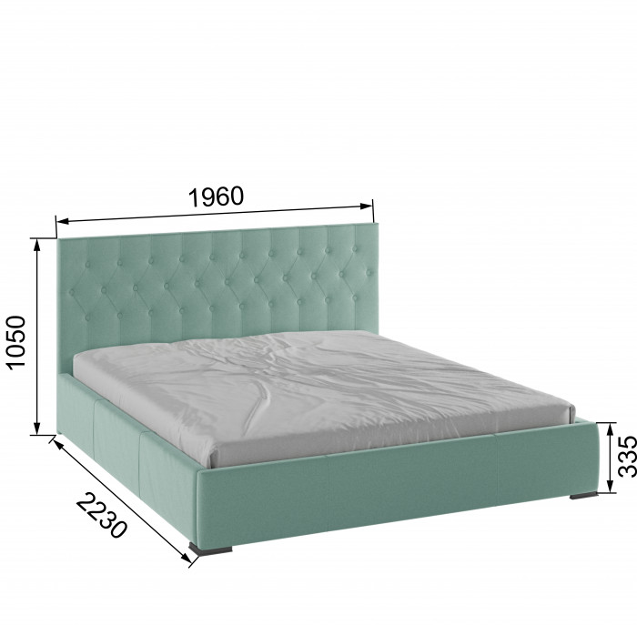 Октавия Кровать интерьерная 180 мятный ромб, ПМ