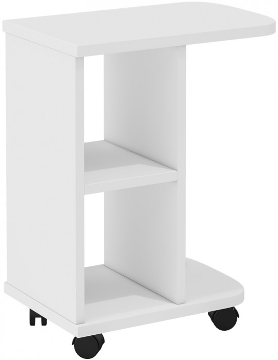 Стол журнальный С-МД-СЖ-3, цвет белый шагрень, ШхГхВ 47х30х60 см.