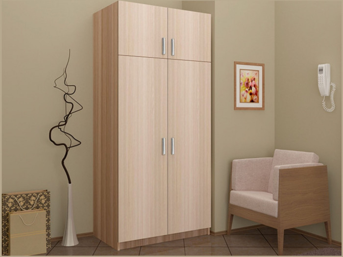 Шкаф распашной 2 двери штанга+полка (Венге / дуб беленый)