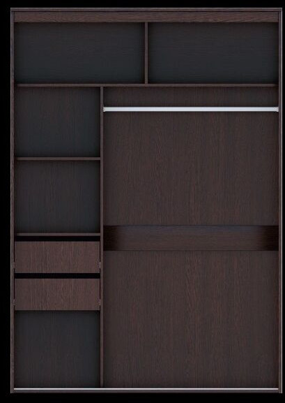 Шкаф-купе Комфорт 12 Прайм с фигурными зеркалами 1500 (Крафт белый)