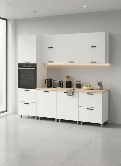 МК Аленушка 2,4м Лаванда Молочный,скоба черный,сонома