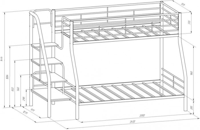 Двухъярусная кровать Толедо-1Я (Коричневый)