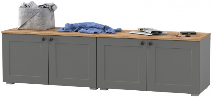 Остин 13.257 Тумба + 13.257 Тумба, серый графит/дуб крафт золотой