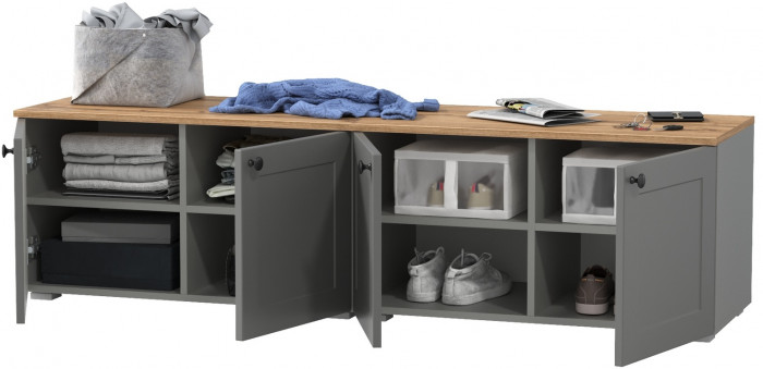 Остин 13.257 Тумба + 13.257 Тумба, серый графит/дуб крафт золотой