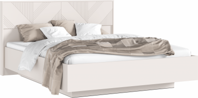 Ирис Кровать парящая с ортопедом дерево 160 с подсветкой, кашемир