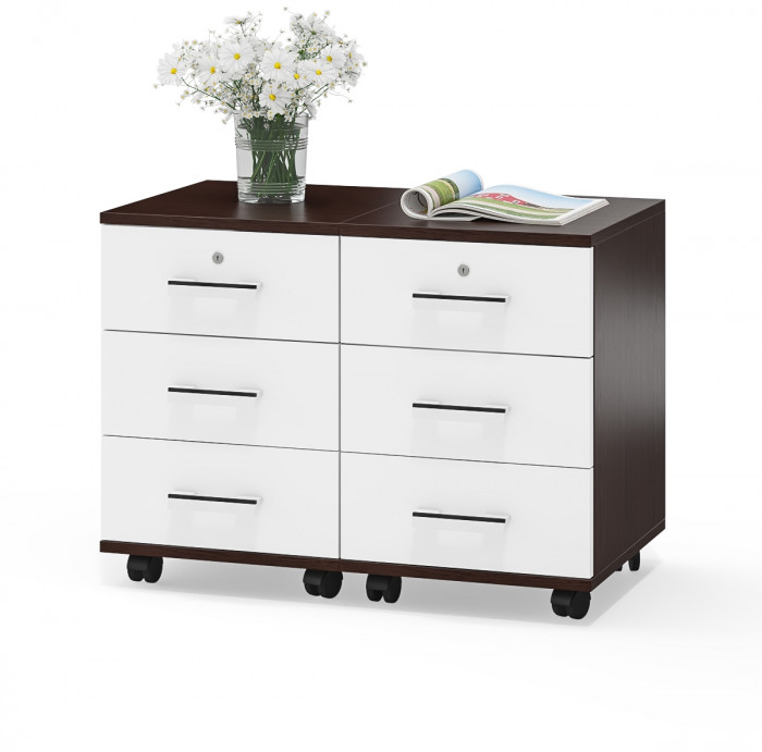 Две тумбы выкатных С-МД-3-02, венге/белый шагрень