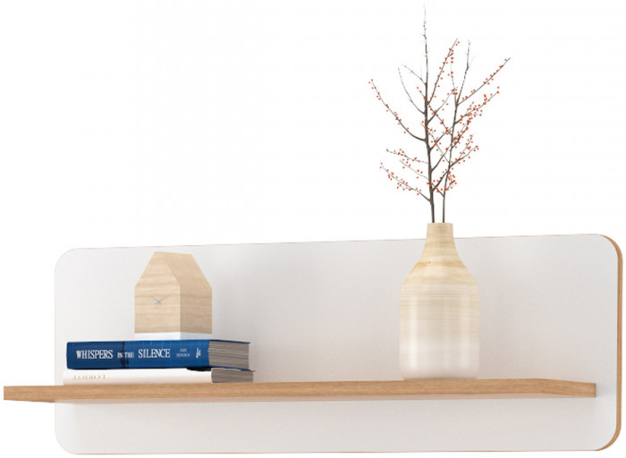 Вуди Стол письменный 12.42 + Полка 15.46, цвет белый премиум/дуб крафт золотой, ШхГхВ 110х52,7х170 см., универсальная сборка