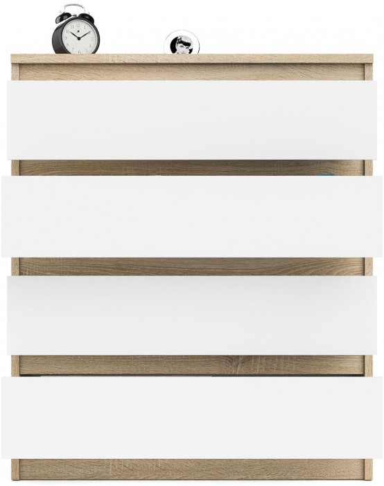 Мори Комод МК800.4, цвет дуб сонома/белый, ШхГхВ 80,4х41х94 см.