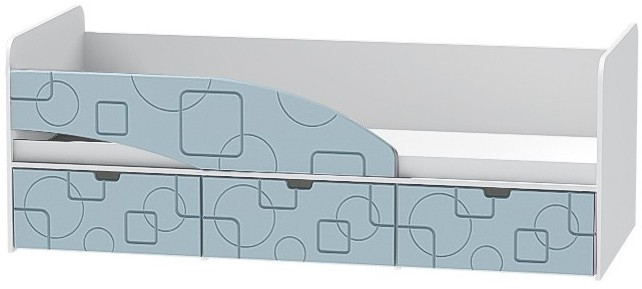 Детская кровать Бриз-3 80х190, квадрат (Антарктида/Белый/правый)