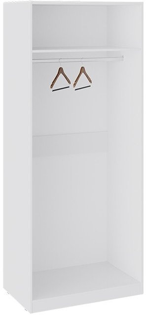 Глосс СМ-319.07.211 Шкаф для одежды с 2 дверями со стеклом (Белый глянец/Стекло)