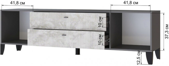 Тумба ТВ Парус-10 графит/мальта