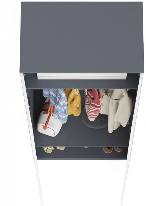 Мори Шкаф МШ800.1, графит/белый