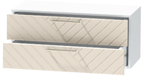 Тумба-5 прикроватная подвесная "Иннэс-7", Белый/Тирамису матовый