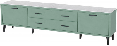 Тумба ТВ интерьерная 2,0 Пай мятный/мдф холст белый